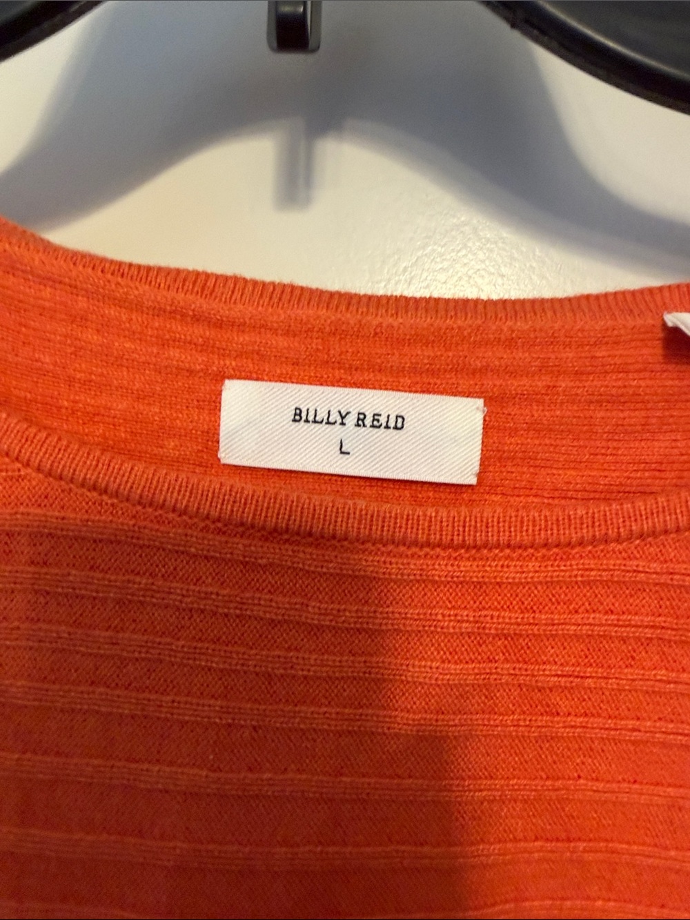 Billy Reid Orange Ribbed Knit Top - Picture 2 of 3